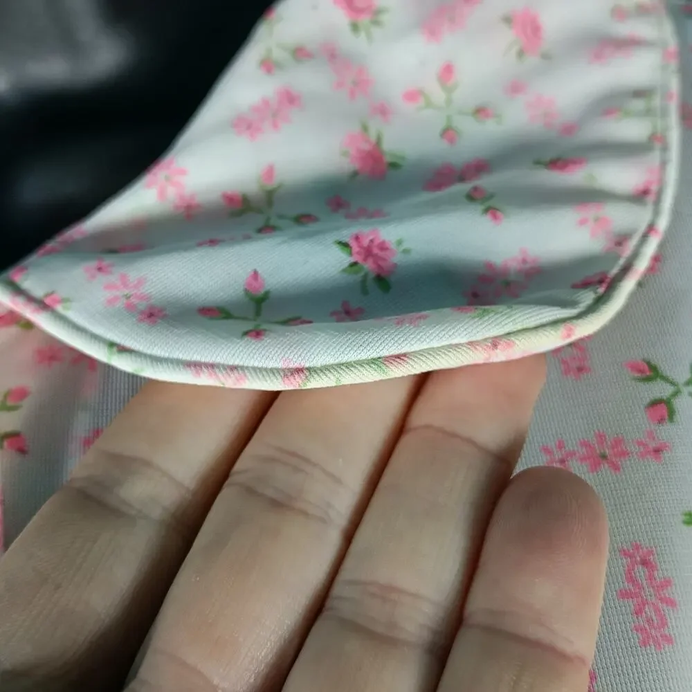 Jeri Morton Lingerie Nightgown Women Medium Pink Floral Long Sleeve Vintage 60s - Picture 12 of 14